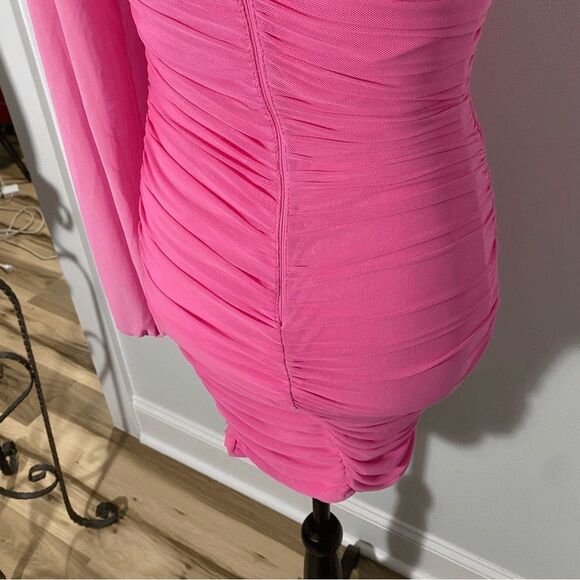 Hello Molly Party It Up Pink Bodycon One Shoulder Dress - Picture 5 of 10